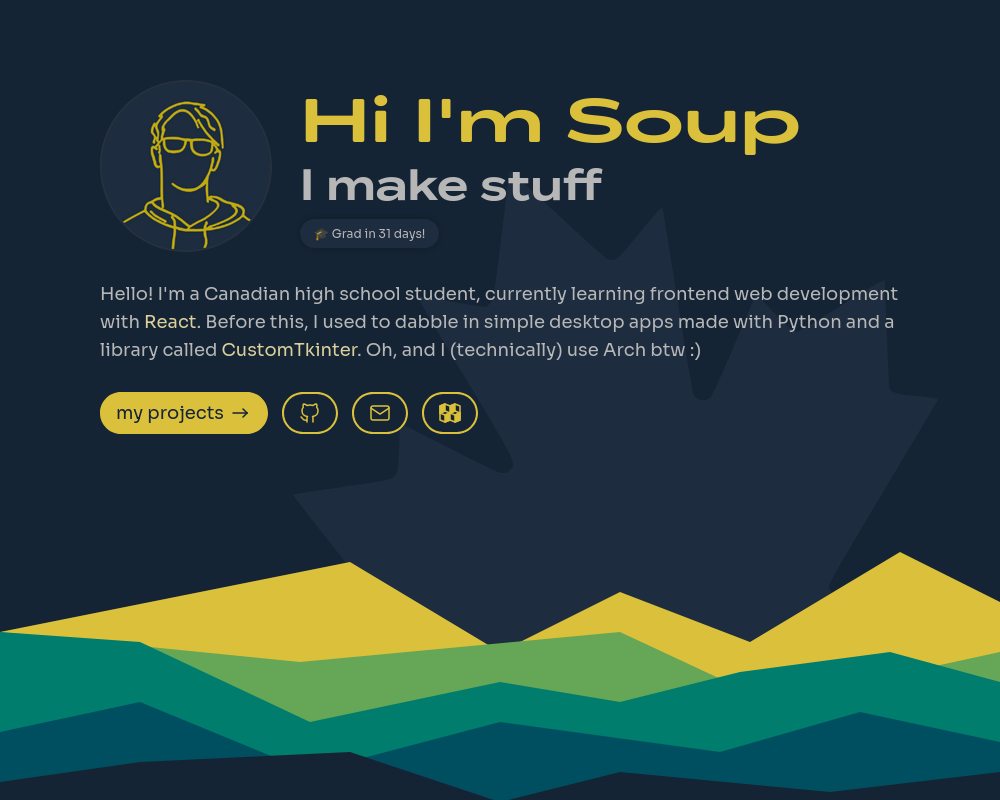 screenshot of my new portfolio